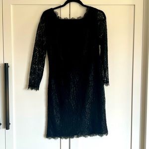 DVF Zaria black lace dress size 6